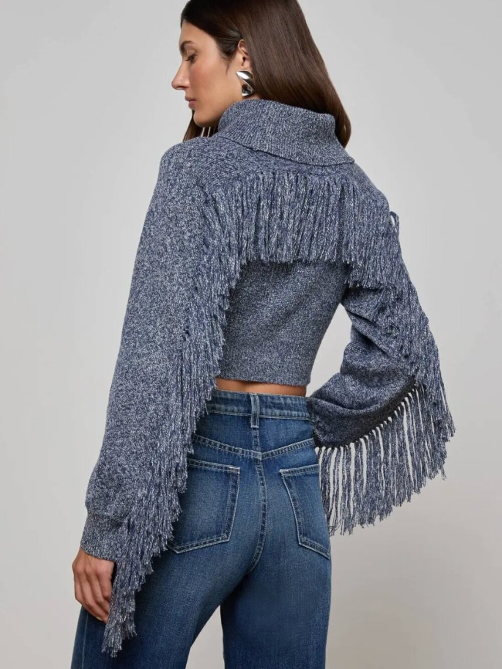 L'Agence Maddison Fringe Turtleneck Sweater